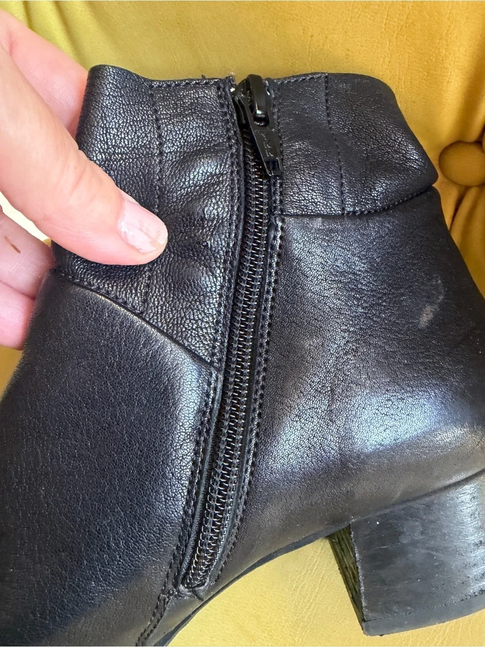 Paul Green Black Leather Ankle Booties 7.5